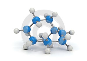 Ball and stick model of a cyclohexane molecule