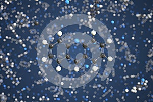 Acridine molecule, conceptual molecular model. Scientific 3d rendering