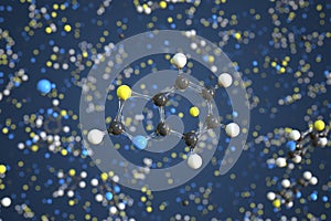 Benzothiazole molecule, conceptual molecular model. Scientific 3d rendering
