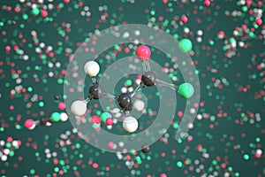 Molecule of acryloyl chloride, conceptual molecular model. Conceptual 3d rendering