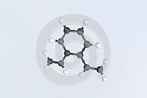 Divinylbenzene molecule made with balls, scientific molecular model. 3D rendering