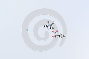 Ipratropium bromide molecule. Isolated molecular model. 3D rendering photo