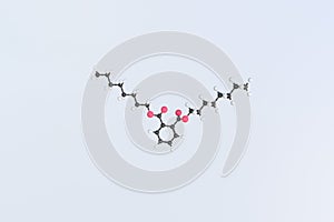Molecule of dioctyl phthalate, isolated molecular model. 3D rendering photo