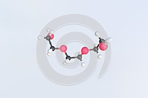 Triethylene glycol molecule made with balls, isolated molecular model. 3D rendering photo