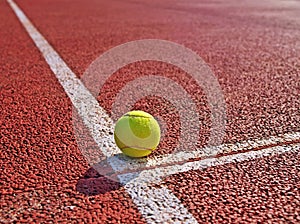 Ball on a tennis court