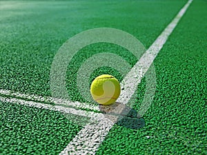Ball on a tennis court