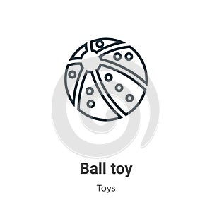 Ball toy outline vector icon. Thin line black ball toy icon, flat vector simple element illustration from editable toys concept