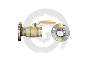 Ball valve brass connecting with flange