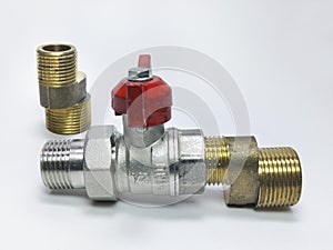 Ball valve, mounted faucet eccentric and connection of threaded