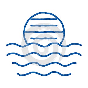 Ball On Water doodle icon hand drawn illustration