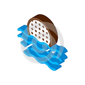 Ball On Water isometric icon vector illustration