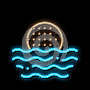 Ball On Water neon glow icon illustration