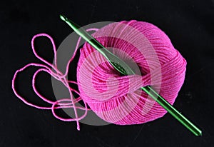 Ball of yarn in pink colour