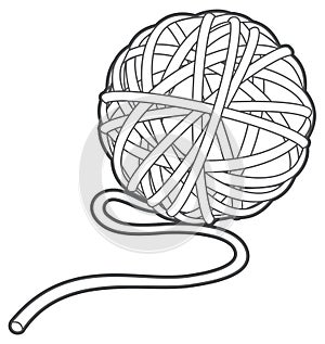 Ball of yarn vector outline