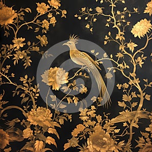 BALLAD CHINESE FLORAL GRADEN CHINOISERIE STYLE WALL ART