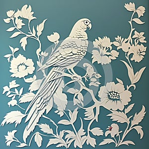 BALLAD CHINESE FLORAL PATTERN CHINOISERIE STYLE WALL ART