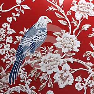 BALLAD CHINESE FLORAL PATTERN CHINOISERIE STYLE WALL ART
