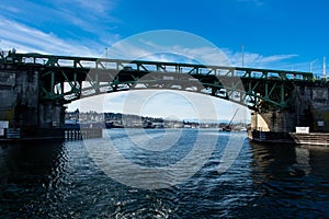 Ballard Bascule Bridge connecting Seattle to Ballard across Salmon Bay
