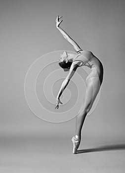 Ballerina bends backwards