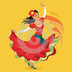 Ballerina with characteristic flamenco abbigliamento