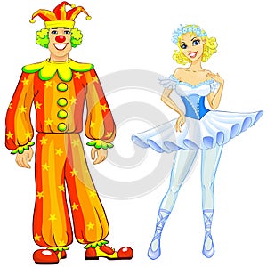 Ballerina and clown couple