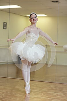 Ballerina in a dance studio