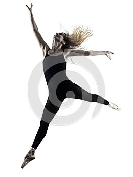 Ballerina dancer dancing woman isolated silhouette