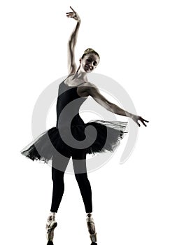 Ballerina dancer dancing woman isolated silhouette