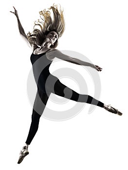 Ballerina dancer dancing woman isolated silhouette