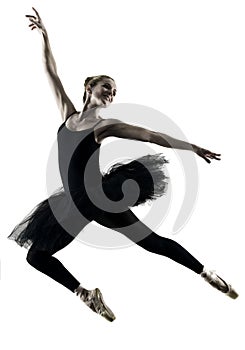 Ballerina dancer dancing woman isolated silhouette