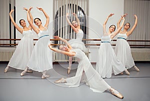 Ballerina Dancers Pose for Recital Photo