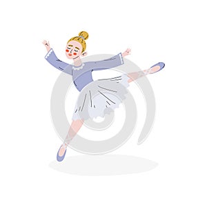 Ballerina Dancing, Ballet Dance, Hobby, Education, Creative Child Development Vector Illustration