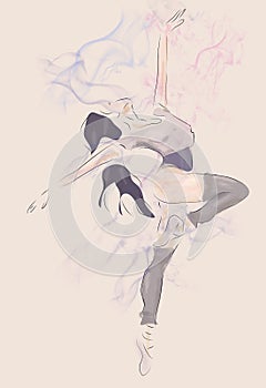 Ballerina Drawing. Modern Ballet Dance Performer