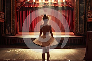 Ballerina girl theater stage. Generate AI