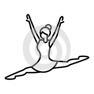 Ballerina jump icon outline vector. Ballet silhouette dance