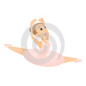Ballerina jumps icon, flat style
