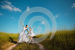 Ballerina mother and daughter