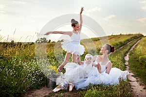 Ballerina mother and daughters