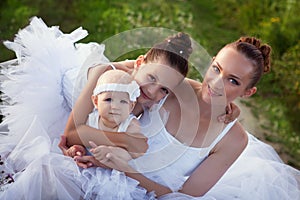 Ballerina mother and daughters