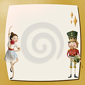 A ballerina and a nutcracker digital frame