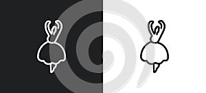 ballerina outline icon in white and black colors. ballerina flat vector icon from activity and hobbies collection for web, mobile