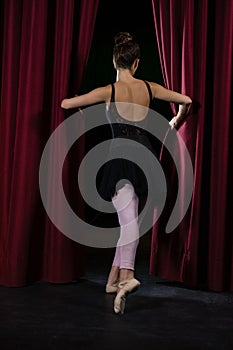 Ballerina performing ballet dance on stage