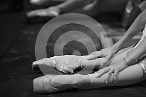 Ballerina in pointe shoes