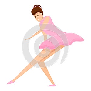 Ballerina recital icon, cartoon style