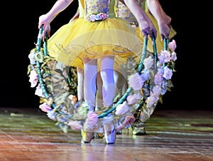 Ballerina s feet Dancing on Pointe