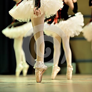 Ballerina s feet Dancing on Pointe