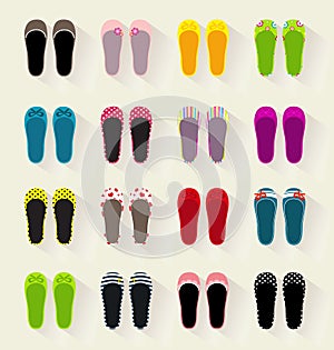 Ballerina shoes flat colorful set