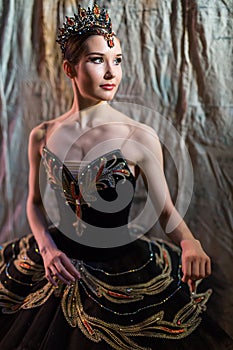 Ballerina standing backstage before going on stage