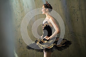 Ballerina standing backstage before going on stage