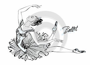 Ballerina in a tutu. Graphics. Vector illustration photo